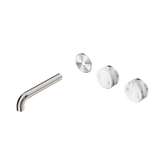 Nero Serenity Wall Basin Set 160Mm Offset Spout - Brushed Nickel Corchia Handle Trim Kit Only