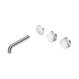 Nero Serenity Wall Basin Set 160Mm Offset Spout - Chrome Arabescato Corchia Handle Trim Kit Only