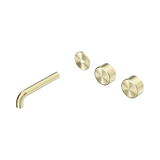 Nero Serenity Wall Basin Set 160Mm Offset Spout Brushed Gold - Metal Handle Trim Kit Only