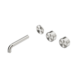 Nero Serenity Wall Basin Set 160Mm Offset Spout Brushed Nickel - Metal Handle Trim Kit Only