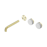 Nero Serenity Wall Basin Set 185Mm Offset Spout Brushed Gold - Carrara Handle Trim Kit Only