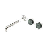 Nero Serenity Wall Basin Set 185Mm Offset Spout - Brushed Nickel Verde Alpi Handle Trim Kit Only