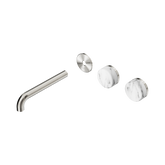Nero Serenity Wall Basin Set 185Mm Offset Spout - Brushed Nickel Corchia Handle Trim Kit Only