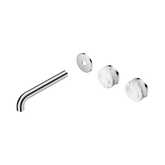 Nero Serenity Wall Basin Set 185Mm Offset Spout - Chrome Arabescato Corchia Handle Trim Kit Only