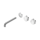 Nero Serenity Wall Basin Set 185Mm Offset Spout - Chrome Arabescato Corchia Handle Trim Kit Only