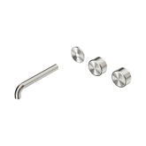Nero Serenity Wall Basin Set 185Mm Offset Spout Brushed Nickel - Metal Handle Trim Kit Only