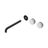 Nero Serenity Wall Basin Set 220Mm Offset Spout Matte Black - Carrara Handle Trim Kit Only