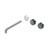 Nero Serenity Wall Basin Set 220Mm Offset Spout Chrome - Verde Alpi Handle Trim Kit Only