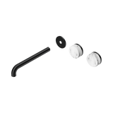 Nero Serenity Wall Basin Set 220Mm Offset Spout - Matte Black Corchia Handle Trim Kit Only