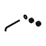 Nero Serenity Wall Basin Set 220Mm Offset Spout Matte Black - Metal Handle Trim Kit Only