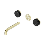 Nero Serenity Wall Basin Set 160Mm Spout Brushed Gold - Marquina Black Handle Trim Kit Only