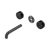 Nero Serenity Wall Basin Set 160Mm Spout Gunmetal - Marquina Black Handle Trim Kit Only