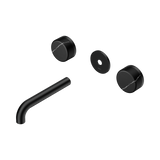Nero Serenity Wall Basin Set 160Mm Spout Matte Black - Marquina Black Handle Trim Kit Only