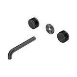 Nero Serenity Wall Basin Set 185Mm Spout Gunmetal - Marquina Black Handle Trim Kit Only