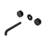 Nero Serenity Wall Basin Set 185Mm Spout Matte Black - Marquina Black Handle Trim Kit Only