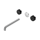 Nero Serenity Wall Basin Set 220Mm Spout Chrome - Marquina Black Handle Trim Kit Only