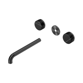 Nero Serenity Wall Basin Set 220Mm Spout Gunmetal - Marquina Black Handle Trim Kit Only