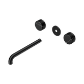Nero Serenity Wall Basin Set 220Mm Spout Matte Black - Marquina Black Handle Trim Kit Only