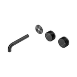 Nero Serenity Wall Basin Set 160Mm Offset Spout - Gunmetal Marquina Black Handle Trim Kit Only