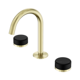 Nero Serenity Basin Set Arc Spout Brushed Gold - Marquina Black Handle