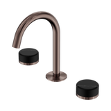 Nero Serenity Basin Set Arc Spout Brushed Bronze - Marquina Black Handle