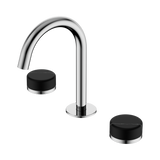 Nero Serenity Basin Set Arc Spout Chrome - Marquina Black Handle
