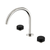Nero Serenity Bath/Kitchen Set Arc Spout Brushed Nickel - Marquina Black Handle