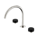 Nero Serenity Bath/Kitchen Set Arc Spout Brushed Nickel - Marquina Black Handle