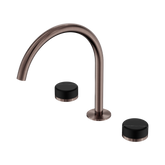 Nero Serenity Bath/Kitchen Set Arc Spout Brushed Bronze - Marquina Black Handle