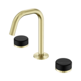 Nero Serenity Basin Set Edge Spout Brushed Gold - Marquina Black Handle