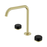 Nero Serenity Bath/Kitchen Set Edge Spout Brushed Gold - Marquina Black Handle