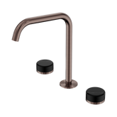 Nero Serenity Bath/Kitchen Set Edge Spout Brushed Bronze - Marquina Black Handle