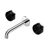 Nero Serenity Wall Basin Set 160Mm Spout Chrome - Marquina Black Handle