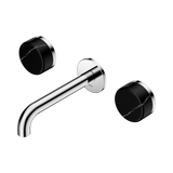 Nero Serenity Wall Basin Set 160Mm Spout Chrome - Marquina Black Handle