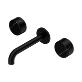 Nero Serenity Wall Basin Set 160Mm Spout Matte Black - Marquina Black Handle