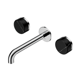 Nero Serenity Wall Basin Set 185Mm Spout Chrome - Marquina Black Handle