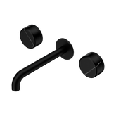 Nero Serenity Wall Basin Set 185Mm Spout Matte Black - Marquina Black Handle