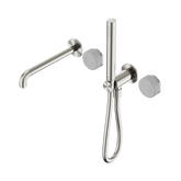 Nero Serenity Progressive Shower System - Spout Brushed Nickel - Carrara Handle & Slim Shower