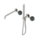 Nero Serenity Progressive Shower System - Spout Brushed Nickel - Verde Alpi Handle & Slim Shower