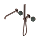 Nero Serenity Progressive Shower System - Spout Brushed Bronze - Verde Alpi Handle & Slim Shower