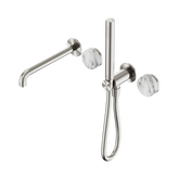 Nero Serenity Progressive Shower System - Spout Brushed Nickel Arabescato Corchia Handle & Slim Shower