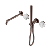 Nero Serenity Progressive Shower System - Spout Brushed Bronze Arabescato Corchia Handle & Slim Shower