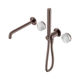 Nero Serenity Progressive Shower System - Spout Brushed Bronze Arabescato Corchia Handle & Slim Shower