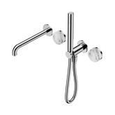 Nero Serenity Progressive Shower System - Spout Chrome Arabescato Corchia Handle & Slim Shower