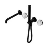 Nero Serenity Progressive Shower System - Spout Matte Black Arabescato Corchia Handle & Slim Shower