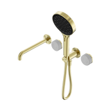 Nero Serenity Progressive Shower System - Spout Brushed Gold - Carrara Handle & Serenity Hand Shower