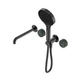 Nero Serenity Progressive Shower System - Spout Gunmetal - Verde Alpi Handle & Serenity Hand Shower