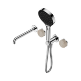 Nero Serenity Progressive Shower System - Spout Chrome Rome Travertine Handle & Serenity Hand Shower