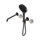 Nero Serenity Progressive Shower System - Spout Gunmetal Rome Travertine Handle & Serenity Hand Shower