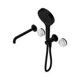 Nero Serenity Progressive Shower System - Spout Matte Black Arabescato Corchia Handle & Serenity Hand Shower